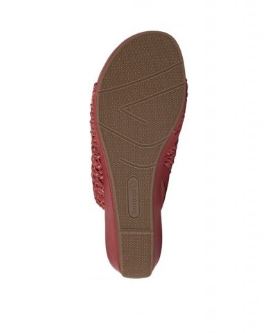 Abey Wedge Slide Sandals Red $44.20 Shoes