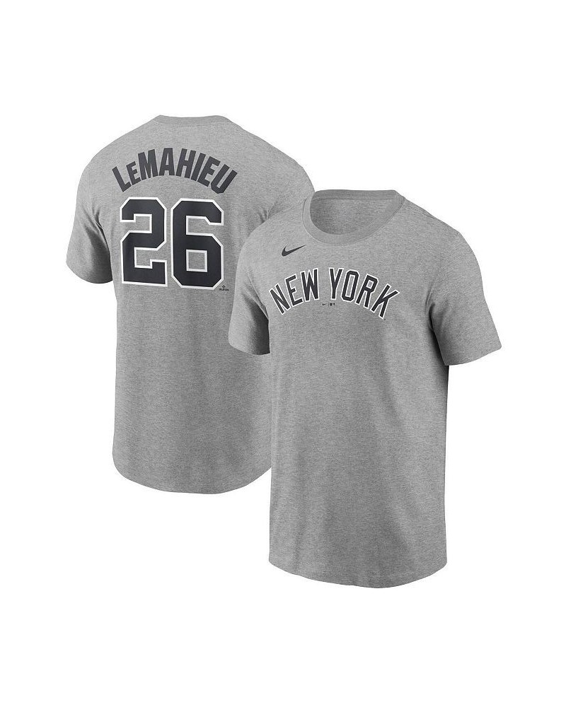 Men's DJ LeMahieu Gray New York Yankees Player Name and Number T-shirt $28.99 T-Shirts