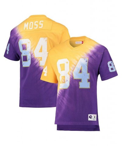 Men's Randy Moss Gold, Purple Minnesota Vikings Retired Player Name and Number Diagonal Tie-Dye V-Neck T-shirt $50.00 T-Shirts
