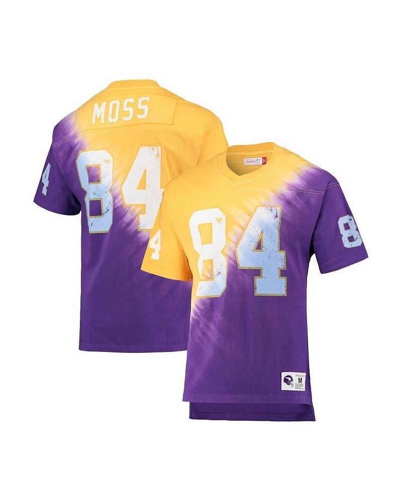 Men's Randy Moss Gold, Purple Minnesota Vikings Retired Player Name and Number Diagonal Tie-Dye V-Neck T-shirt $50.00 T-Shirts