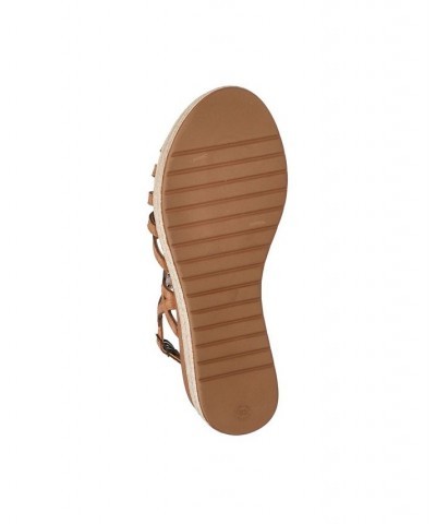 Women's Zip-Italy Wedge Sandals Brown $53.75 Shoes