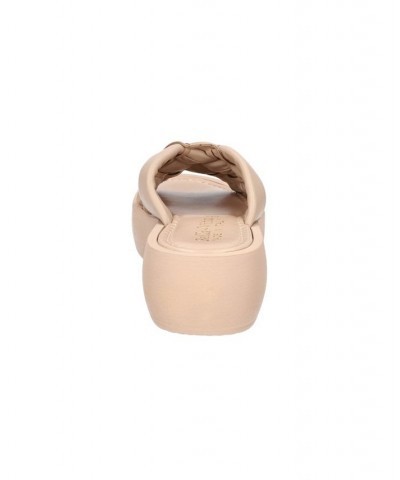 Women's Ned-Italy Platform Sandals Nude Leather $57.60 Shoes