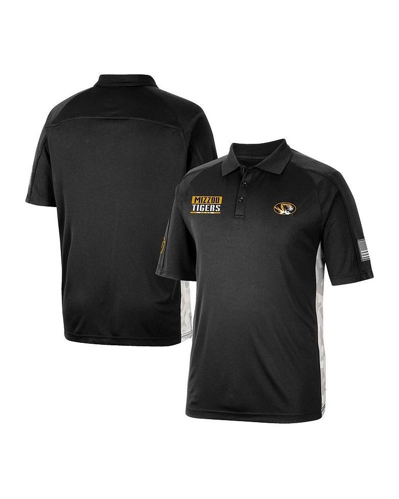 Men's Black Missouri Tigers OHT Military-Inspired Appreciation Snow Camo Polo Shirt $25.80 Polo Shirts