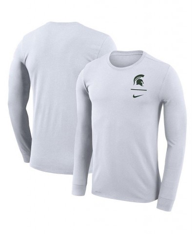Men's White Michigan State Spartans Logo Stack Legend Performance Long Sleeve T-shirt $22.00 T-Shirts