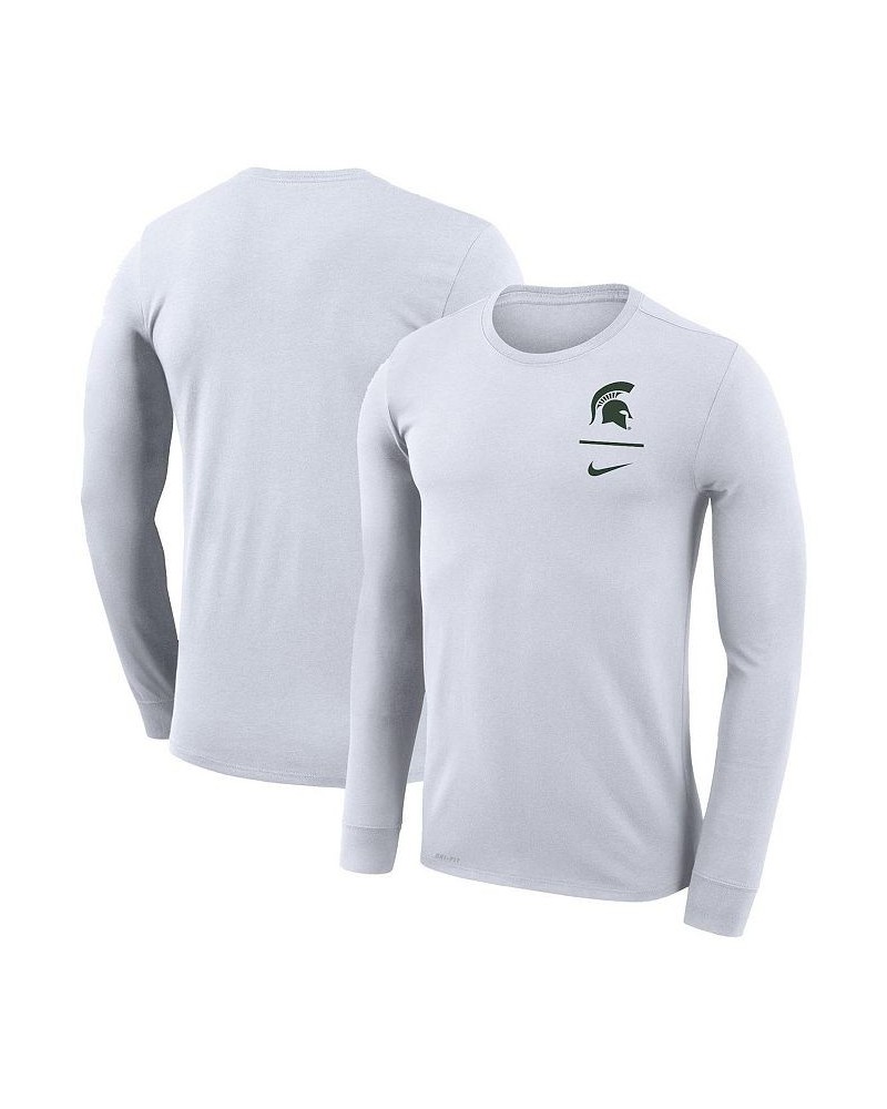 Men's White Michigan State Spartans Logo Stack Legend Performance Long Sleeve T-shirt $22.00 T-Shirts