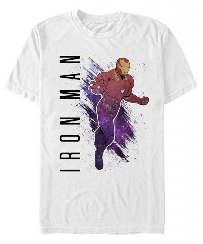 Marvel Men's Avengers Galaxy Painted Ironman Short Sleeve T-Shirt White $17.15 T-Shirts