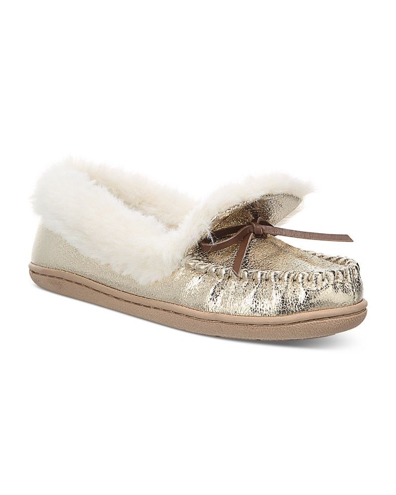 Dorenda Moccasin Slippers Gold $23.03 Shoes