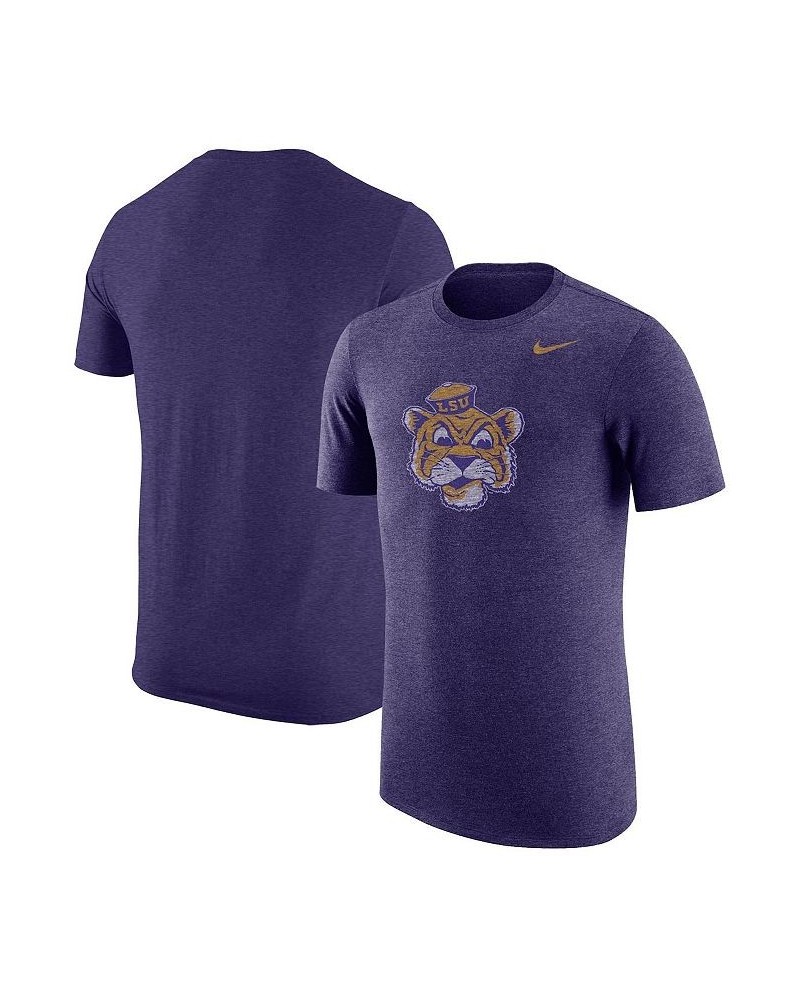 Men's Heathered Purple LSU Tigers Vintage-Like Logo Team Tri-Blend T-shirt $25.00 T-Shirts