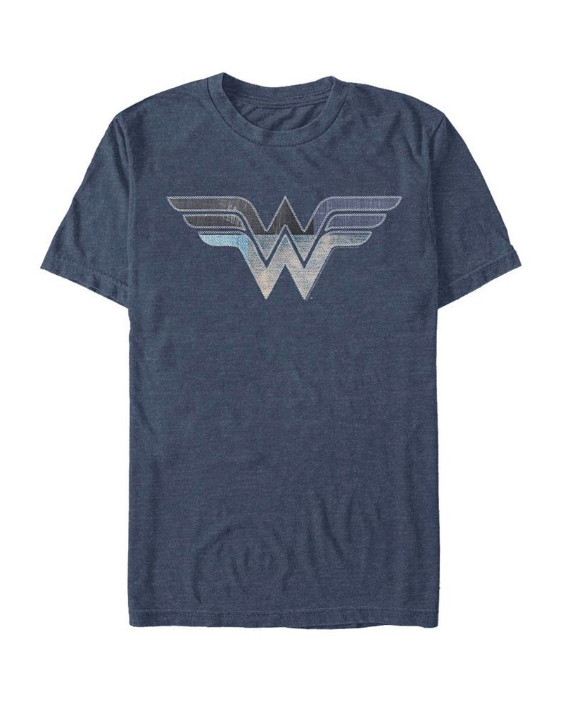 Men's Wonder Woman Sew Doubleyou Short Sleeve T-shirt Blue $14.35 T-Shirts