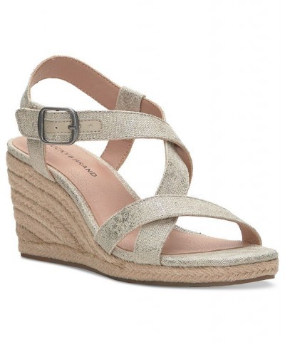 Women's Mytila Strappy Espadrille Wedge Sandals Brown $44.50 Shoes