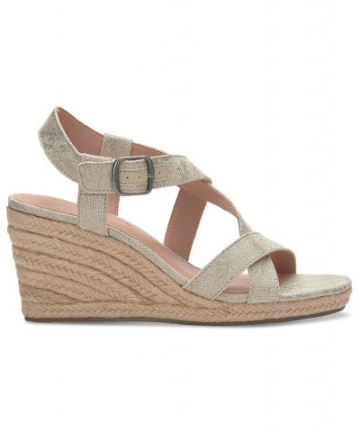 Women's Mytila Strappy Espadrille Wedge Sandals Brown $44.50 Shoes