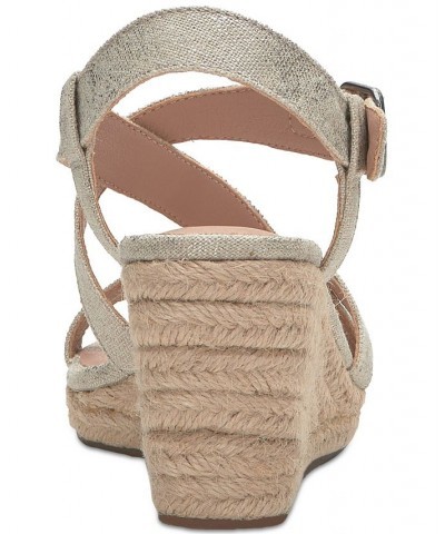 Women's Mytila Strappy Espadrille Wedge Sandals Brown $44.50 Shoes