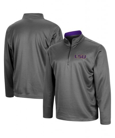 Men's Charcoal LSU Tigers Big and Tall Fleece Quarter-Zip Jacket $35.99 Jackets