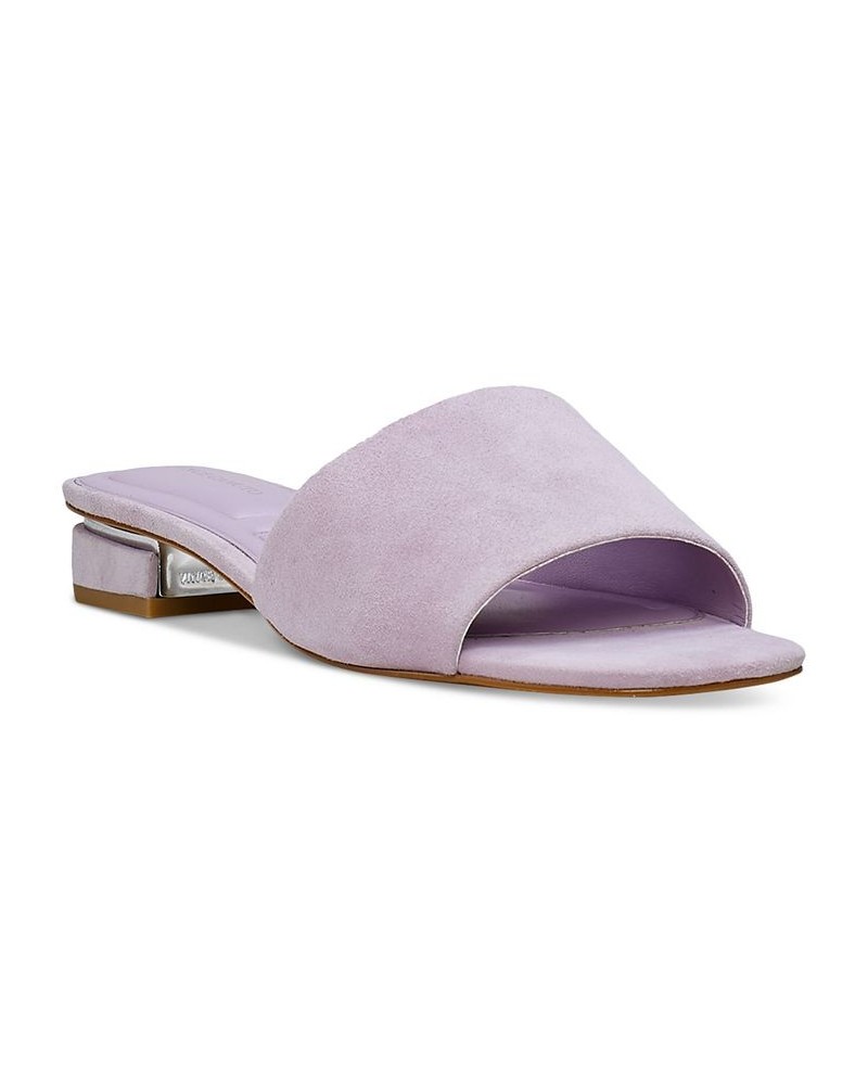 Cheleah Slip-On Block-Heel Slide Sandals Purple $49.05 Shoes