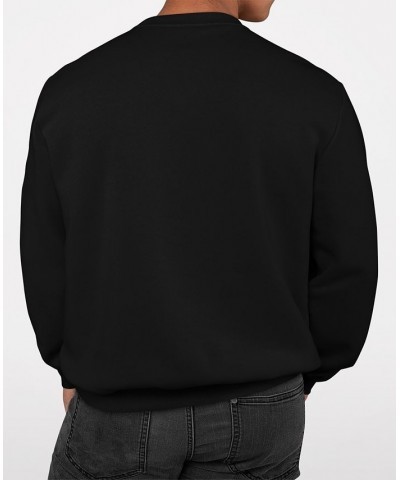 Men's Word Art Whiskers Crewneck Sweatshirt Black $28.49 Sweatshirt