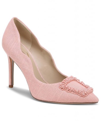 Women's Harriett Beaded-Buckle Pumps Pink $62.90 Shoes