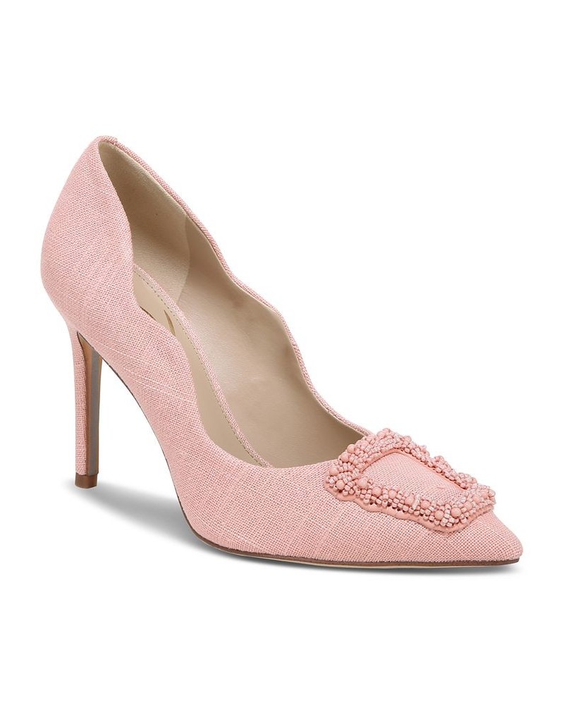 Women's Harriett Beaded-Buckle Pumps Pink $62.90 Shoes