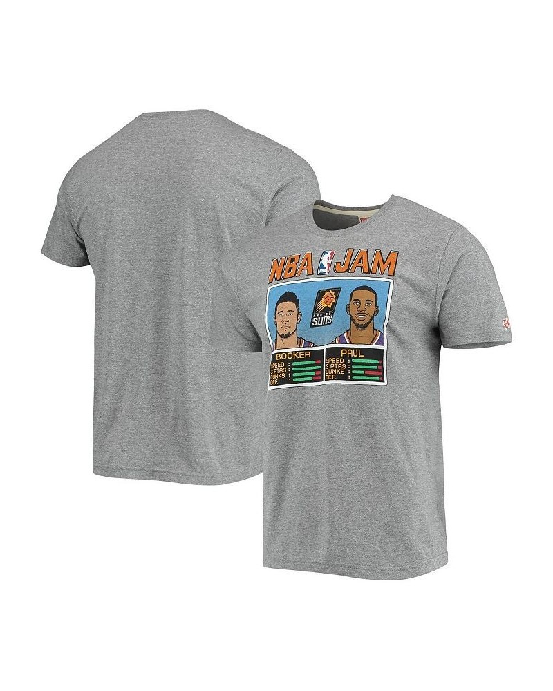 Men's Devin Booker and Chris Paul Heathered Charcoal Phoenix Suns NBA Jam Tri-Blend T-shirt $22.56 T-Shirts