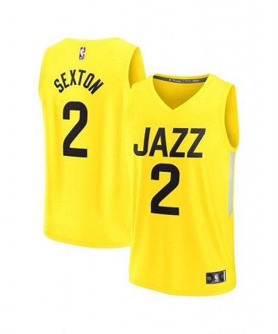 Men's Branded Collin Sexton Gold Utah Jazz 2022/23 Fast Break Replica Jersey - Icon Edition $36.90 Jersey