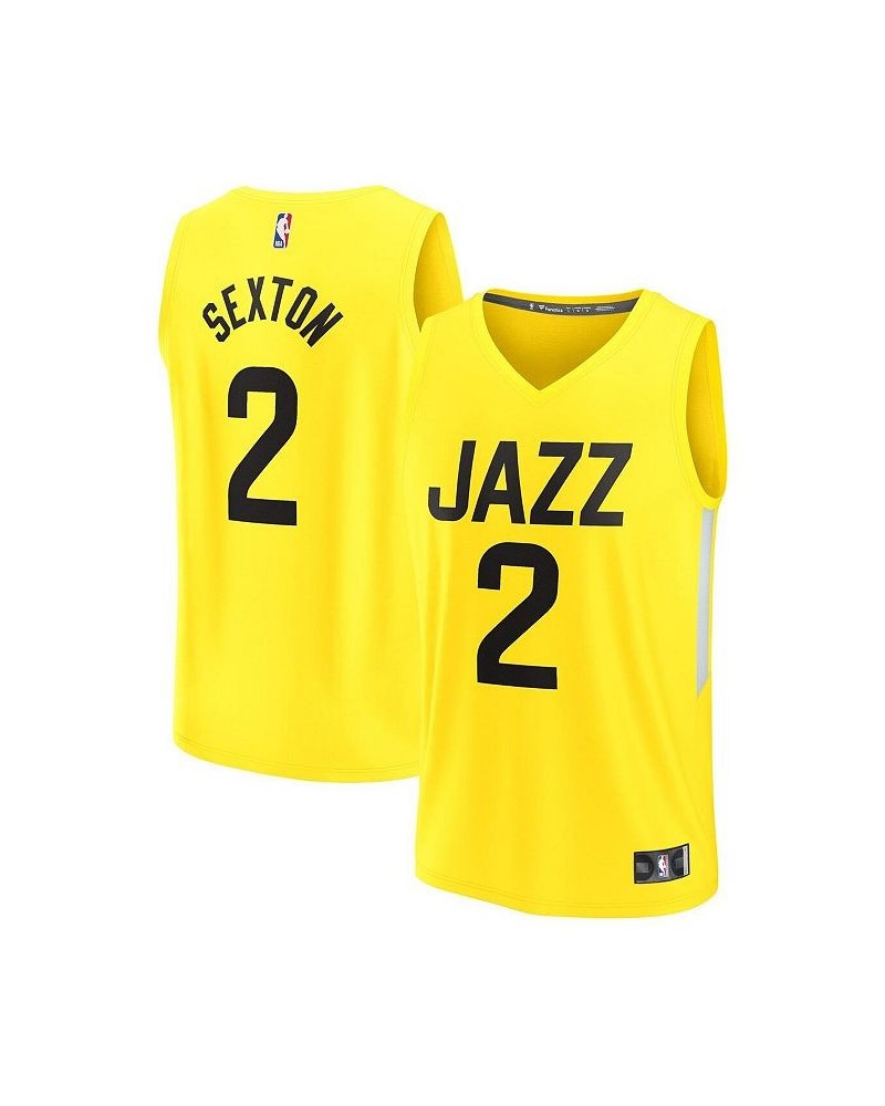 Men's Branded Collin Sexton Gold Utah Jazz 2022/23 Fast Break Replica Jersey - Icon Edition $36.90 Jersey