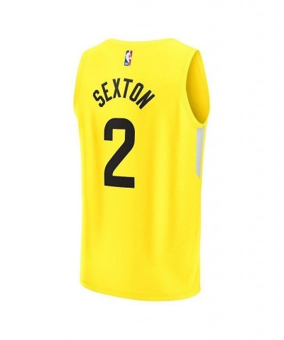 Men's Branded Collin Sexton Gold Utah Jazz 2022/23 Fast Break Replica Jersey - Icon Edition $36.90 Jersey