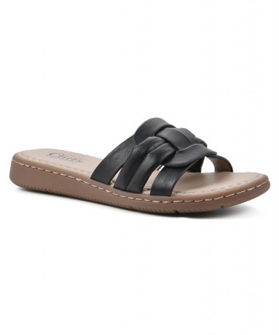 Women's Squarely Slide Comfort Sandal Black $25.96 Shoes