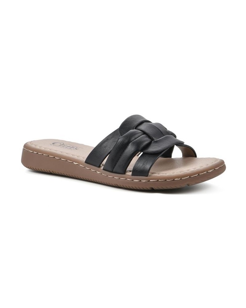 Women's Squarely Slide Comfort Sandal Black $25.96 Shoes