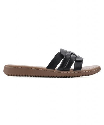 Women's Squarely Slide Comfort Sandal Black $25.96 Shoes