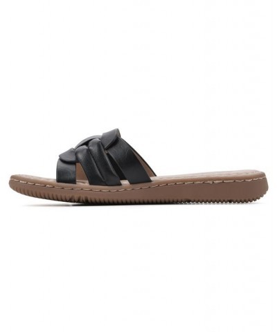 Women's Squarely Slide Comfort Sandal Black $25.96 Shoes