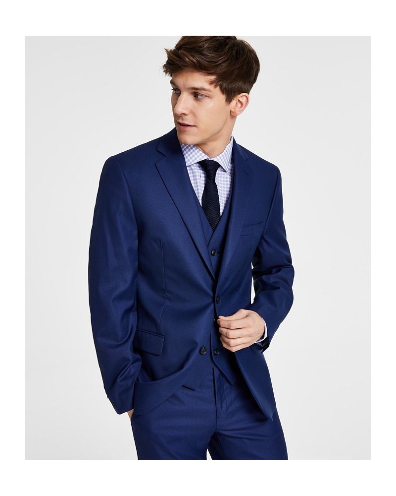 Men's Slim-Fit Stretch Solid Suit Jacket Blue $48.30 Suits