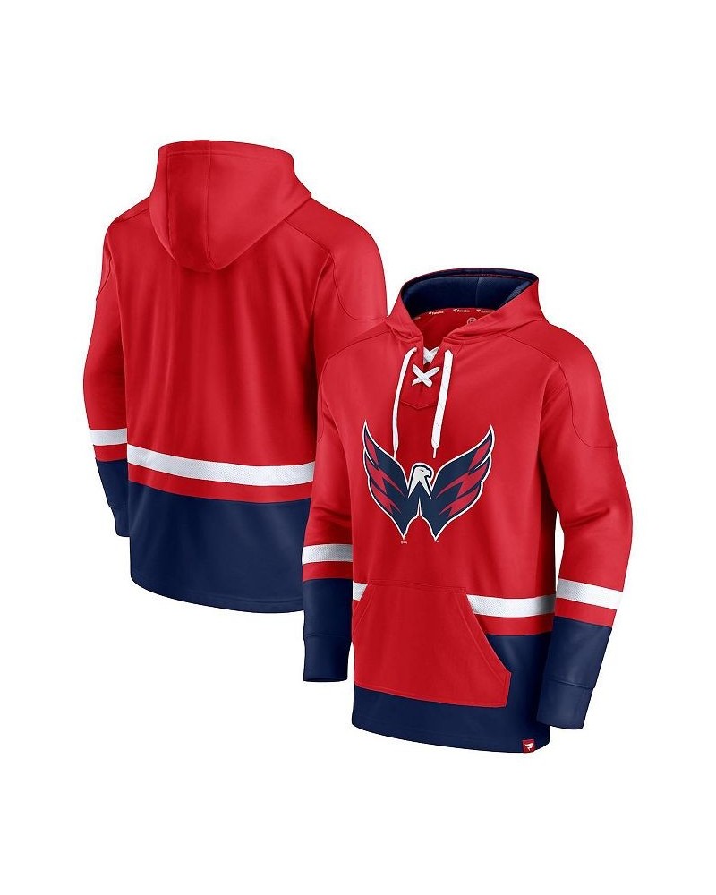 Men's Branded Red Washington Capitals Big and Tall First Battle Power Play Pullover Hoodie $42.30 Sweatshirt