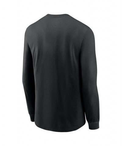 Men's Black New Orleans Saints Fan Gear Color Bar Long Sleeve T-shirt $23.99 T-Shirts