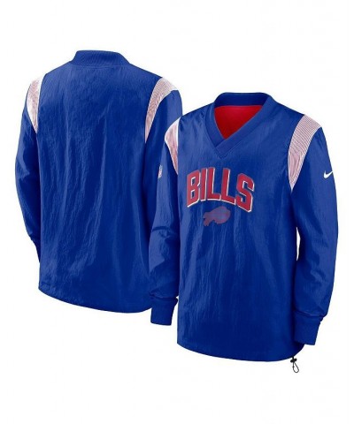 Men's Royal Buffalo Bills Sideline Athletic Stack V-Neck Pullover Windshirt Jacket $38.50 Jackets