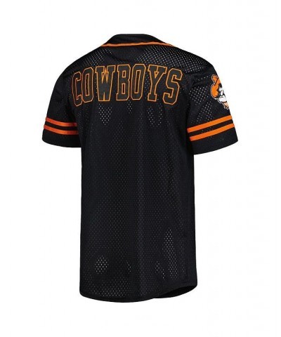 Men's Black Oklahoma State Cowboys Free Spirited Mesh Button-Up Baseball Jersey $33.75 Jersey