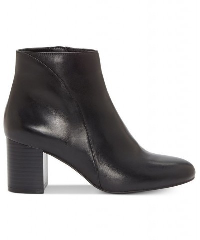 Floriann Block-Heel Ankle Booties Black Suede $22.91 Shoes