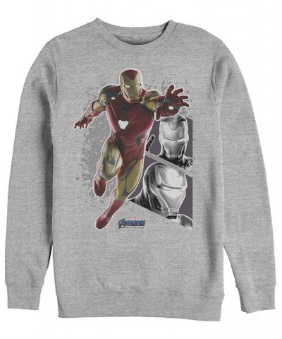 Marvel Men's Avengers Endgame Iron Man Jump Action Pose Panels, Crewneck Fleece Gray $31.89 Sweatshirt