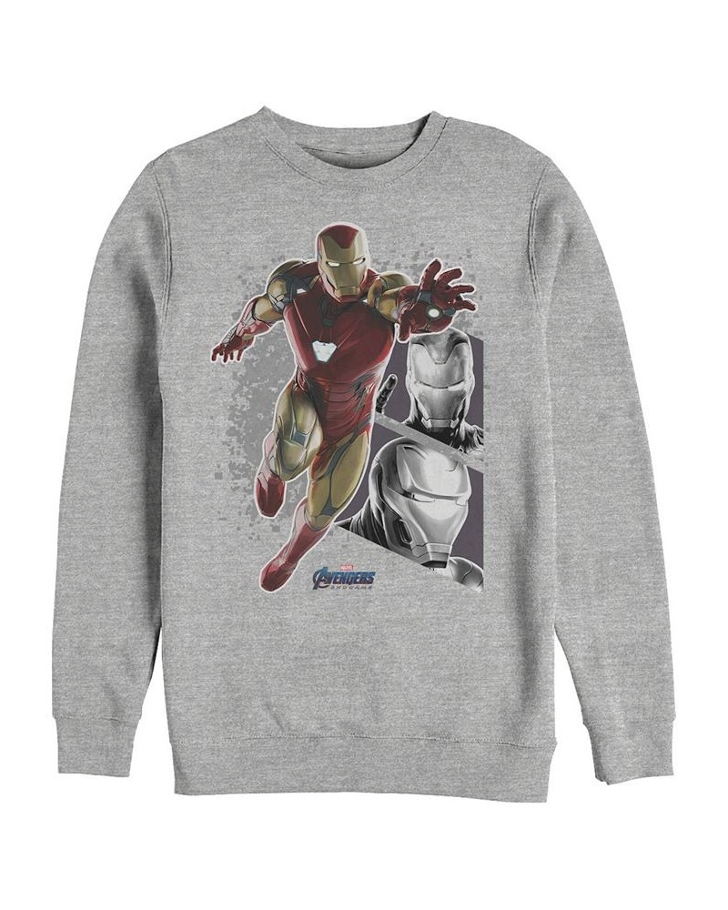 Marvel Men's Avengers Endgame Iron Man Jump Action Pose Panels, Crewneck Fleece Gray $31.89 Sweatshirt