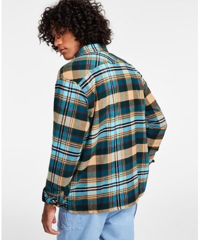 Men's Hardy Plaid Flannel Shirt Jacket Blue $15.71 Shirts