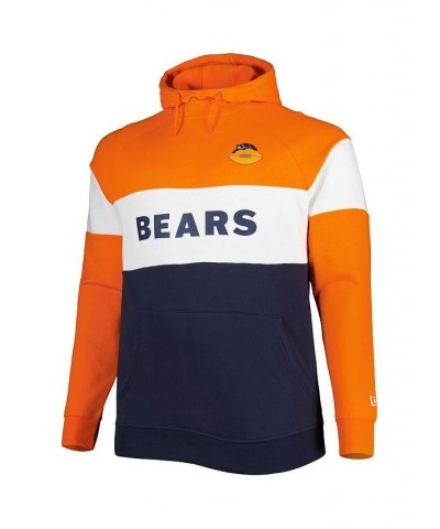 Men's Navy Chicago Bears Big and Tall Throwback Colorblock Fleece Raglan Pullover Hoodie $40.85 Sweatshirt