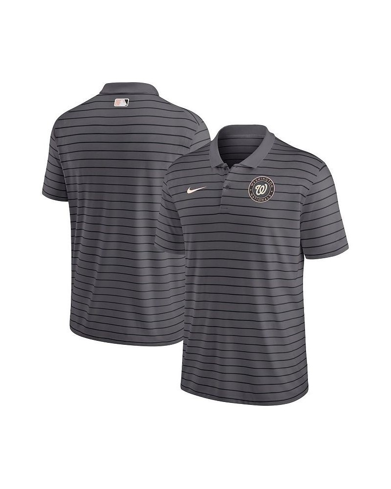 Men's Charcoal Washington Nationals City Connect Victory Performance Polo Shirt $36.00 Polo Shirts