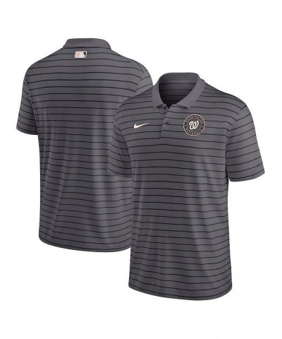 Men's Charcoal Washington Nationals City Connect Victory Performance Polo Shirt $36.00 Polo Shirts