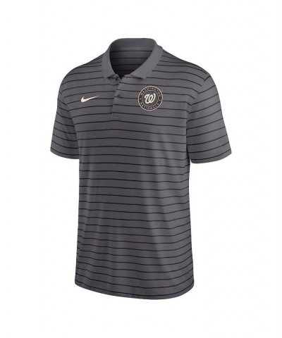 Men's Charcoal Washington Nationals City Connect Victory Performance Polo Shirt $36.00 Polo Shirts