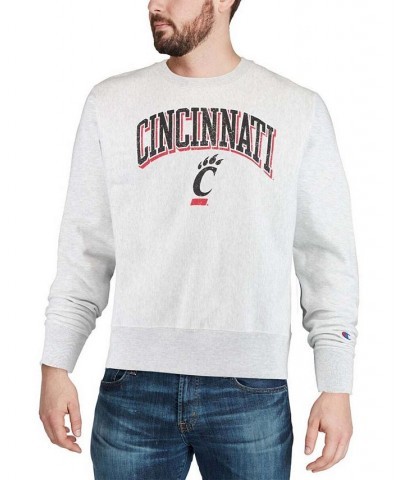 Men's Gray Cincinnati Bearcats Arch Over Logo Reverse Weave Pullover Sweatshirt $45.89 Sweatshirt