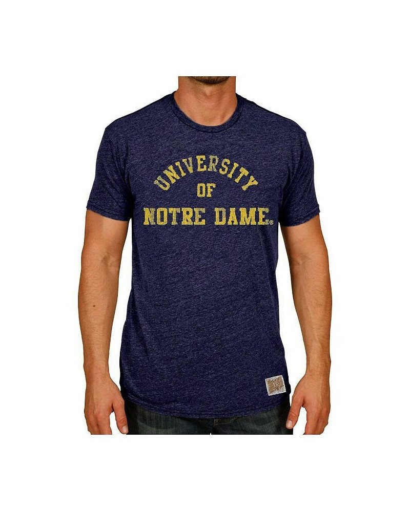 Men's Heather Navy Notre Dame Fighting Irish Vintage-Like University Tri-Blend T-shirt $19.35 T-Shirts