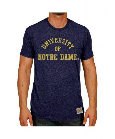 Men's Heather Navy Notre Dame Fighting Irish Vintage-Like University Tri-Blend T-shirt $19.35 T-Shirts