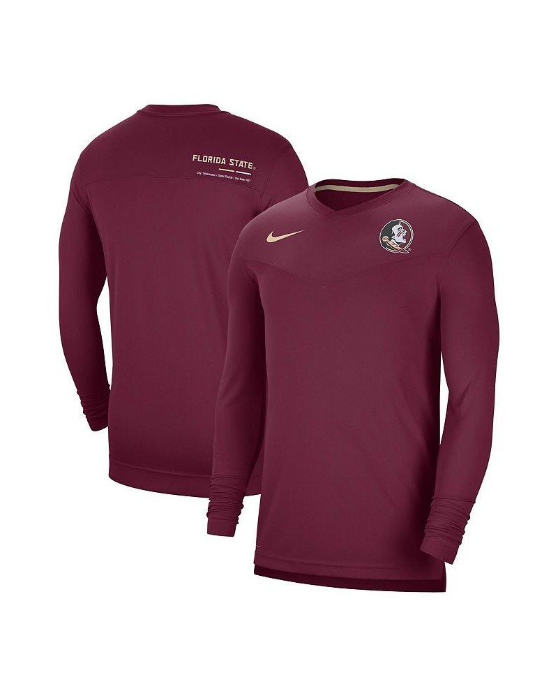 Men's Garnet Florida State Seminoles 2022 Coach Performance Long Sleeve V-Neck T-shirt $33.79 T-Shirts