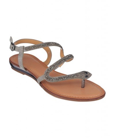 Women's Sky Flat Sandals Black $31.50 Shoes