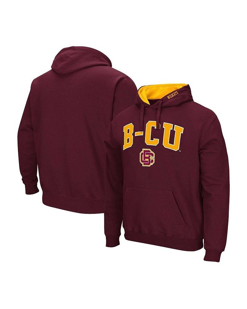 Men's Maroon Bethune-Cookman Wildcats Arch & Logo Pullover Hoodie $31.19 Sweatshirt