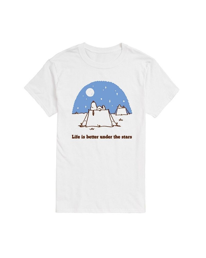 Men's Peanuts Better Under Stars T-shirt White $19.59 T-Shirts