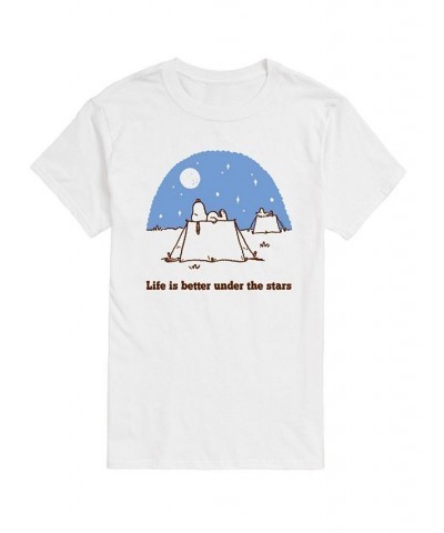 Men's Peanuts Better Under Stars T-shirt White $19.59 T-Shirts